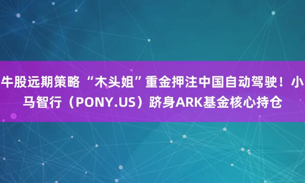 牛股远期策略 “木头姐”重金押注中国自动驾驶！小马智行（PONY.US）跻身ARK基金核心持仓